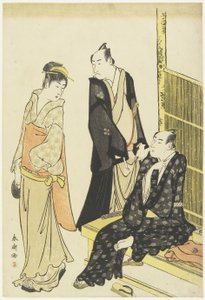 Ichikawa Monnosuke II, Onoe Matsusuke at a Teahouse, c. 1780-1795 作： Katsukawa Shuncho